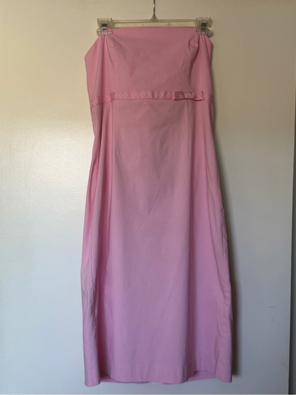 Express Convertible Light Pink Midi Dress with Waist Ribbon